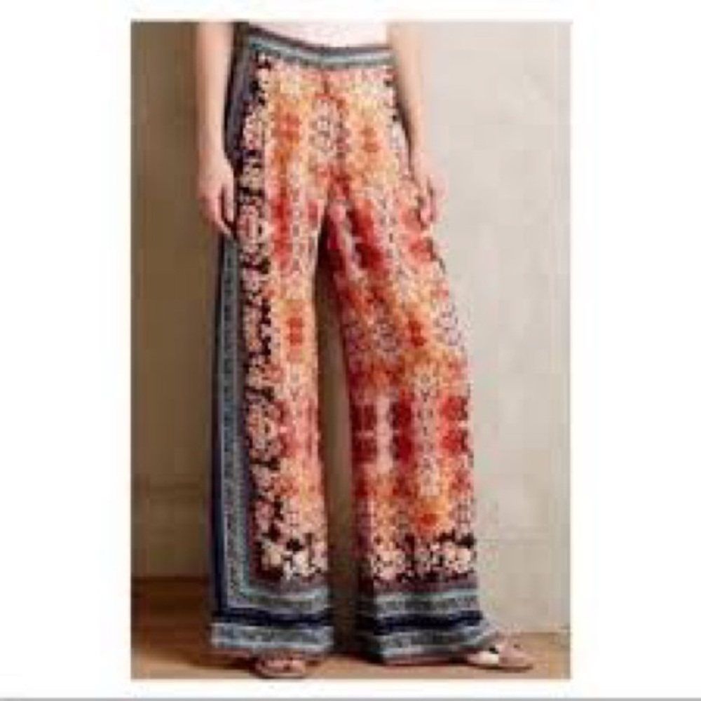 Anthropologie Ranna Gill Airy Samaire Wide Leg Pants Sz-4